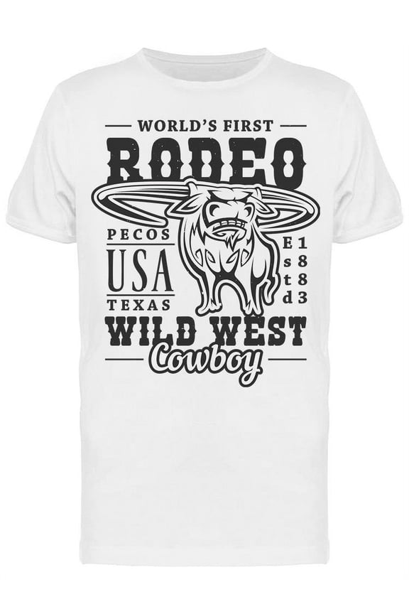 Cowboy Rodeo Longhorn Bull T-Shirt Men -Image by Shutterstock, Male Small