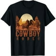 thumbnail image 1 of Cowboy Rodeo Western Texan Gift Horseback Riding Cowboy T-Shirt, 1 of 5