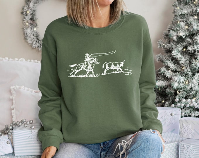Cowboy Roping Western Sweatshirt, Cowboy Roping Hoodie, American ...