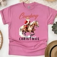 thumbnail image 1 of Cowboy Santa Claus Graphic T-Shirt | Western Holiday Tee for Men Women, Heliconia, Size S, 1 of 6