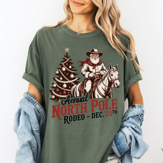 Cowboy Santa Shirt- Vintage Rodeo Christmas Shirt