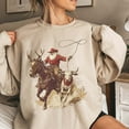 thumbnail image 1 of Cowboy Santa Sweater Shirt | Western Christmas Rodeo Graphic Sweatshirt, 1 of 7