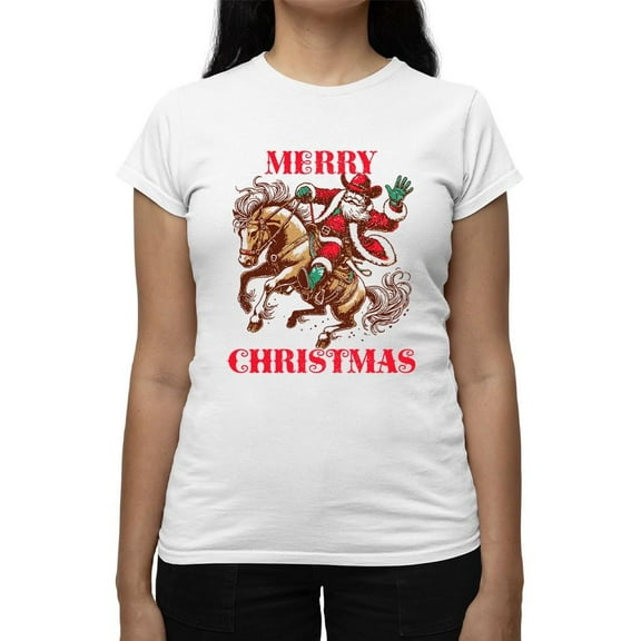 Cowboy Santa Xmas - Merry Christmas Tee T-shirt Women's