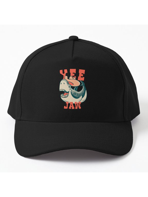 Cowboy Shark Yee Jaw Baseball Cap, Western Shark Wordplay Character Design Hat