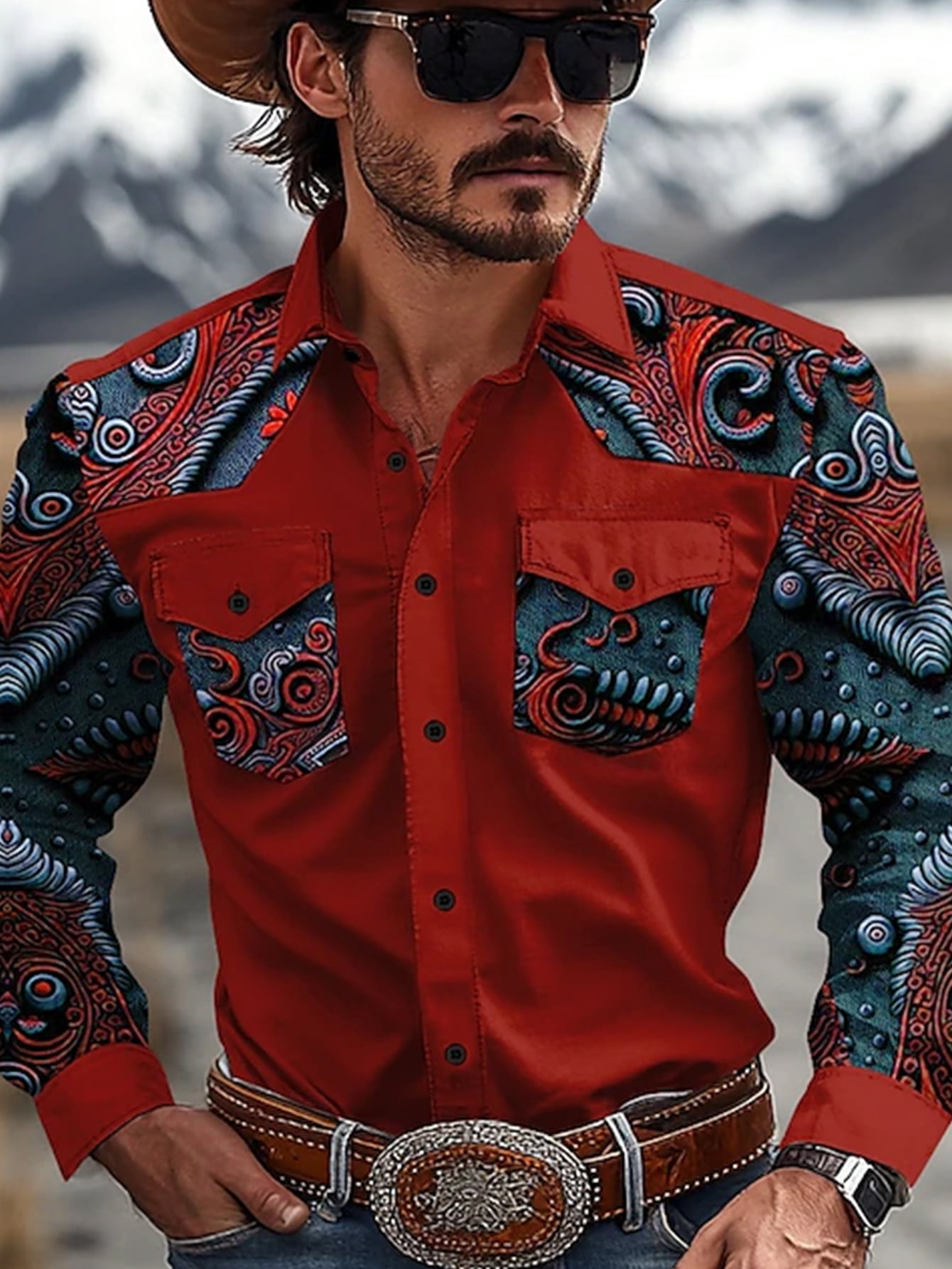 country dress shirts Men's Western Button Downs | Premium Western Fashion JASGOOD Mens Western Shirts Long Sleeve Button Down Shirt Blouse for Work Daily Life Theme Party This mens western Button Cruel Girls Long Sleeve Western