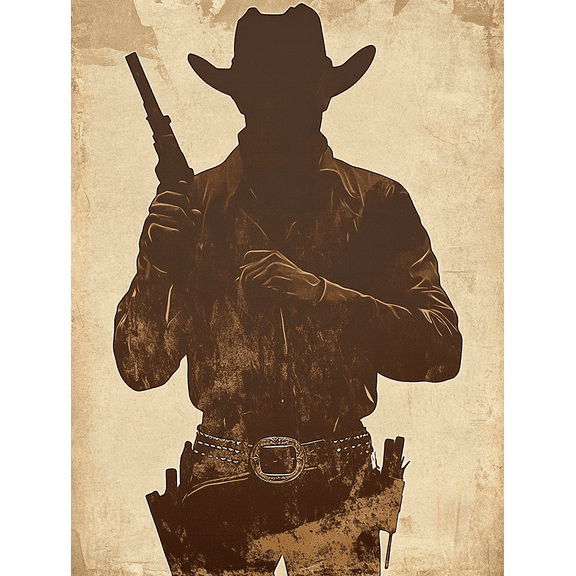Cowboy Silhouette Canvas Wall ArtSuitable for Westernthemed RoomsLiving RoomsDining RoomsOfficesand Bars.