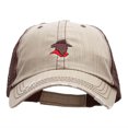 thumbnail image 1 of Cowboy Silhouette Embroidered Frayed Mesh Cap - Brown OSFM, 1 of 5