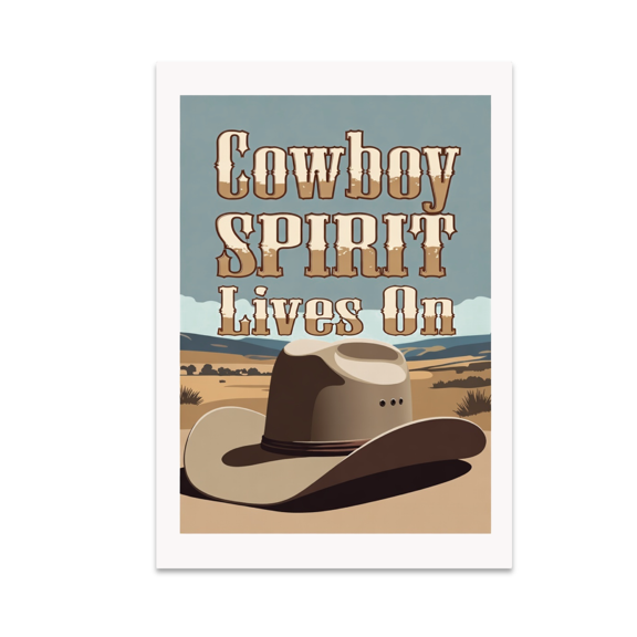 Cowboy Spirit Lives On - Cowboy Chic Enthusiast - 13x19 Poster Print