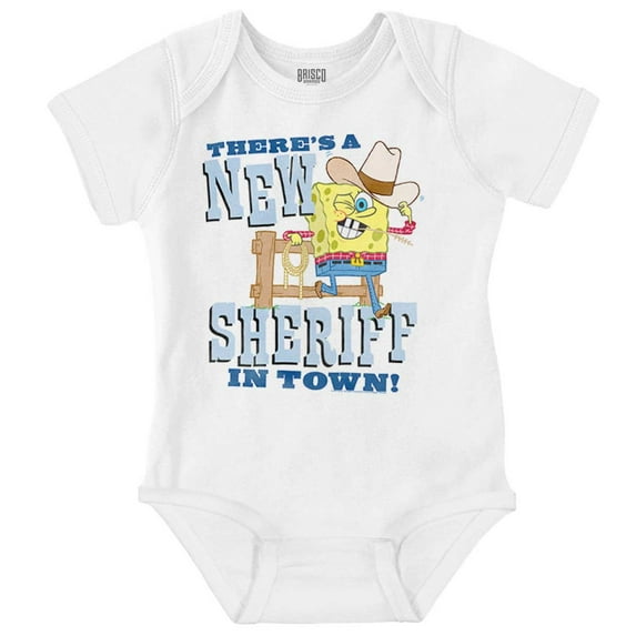 Cowboy SpongeBob New Sheriff in Town Romper Boys or Girls Infant Baby Brisco Brands 18M
