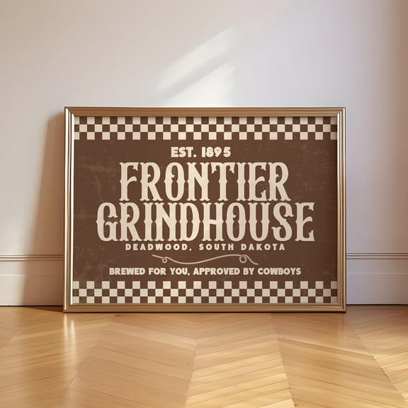 Cowboy Style Coffee Shop Print, Kitchen Poster, The Old West, Western Style Ranch Farmhouse, Mid Century Poster, Retro Trendy Aesthetic Art Wall Art, Modern Wall Decor, 8x12 UNFRAMED