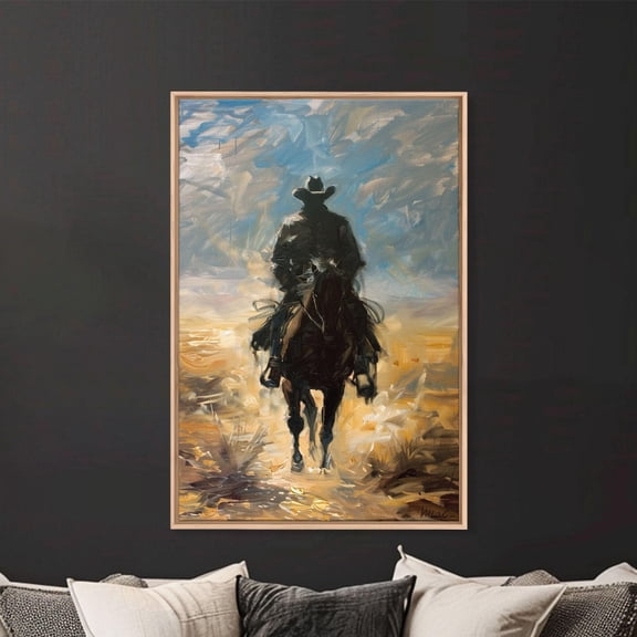 Cowboy Sunset Rustic Western Wall Art Unframed Paper Print