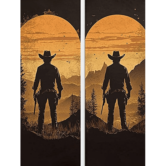 Cowboy Sunset Silhouette Canvas Wall ArtSuitable for Living RoomBedroomOfficeDining Room and Hallway Decoration.