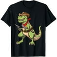 thumbnail image 1 of Cowboy T Rex Dinosaur Kids Shirt Wild West Country Boys Gift T-Shirt, 1 of 5
