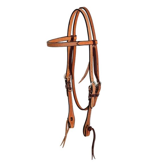 Cowboy Tack   5/8in Roughout Leather Cowboy Knot Browb