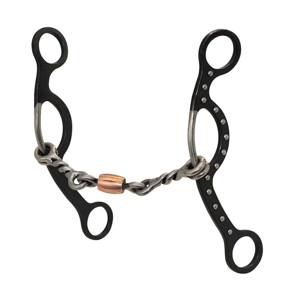 Cowboy Tack Classical Dot Twisted Wire Dog Bone Long Gag Bit
