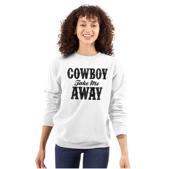 Cowboy Take Me Away Country Music Women Plus Size Crewneck Sweatshirt Brisco Brands 3X