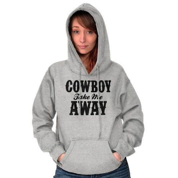 Cowboy Take Me Away Country Music Women Plus Size Graphic Pullover Hoodie Brisco Brands 2X
