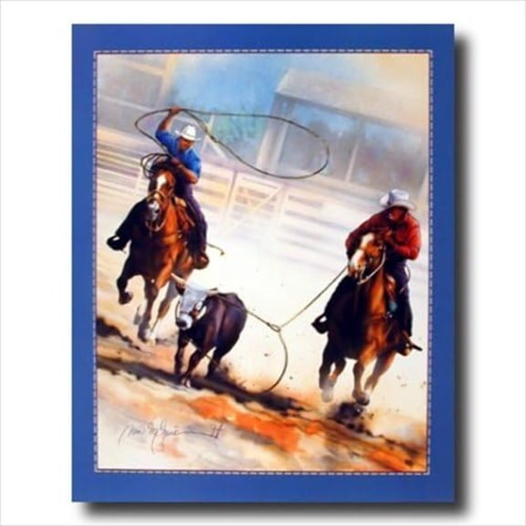 Cowboy Team Roping Western Rodeo Horse Wall Picture 16x20 Art Print