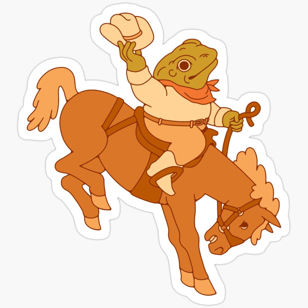 Cowboy Toad Sticker Phone Decal Water Bottle Stickers Car Decals ...