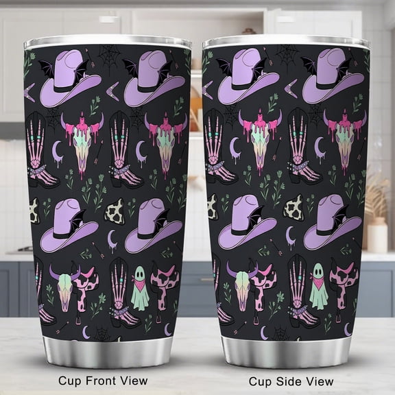Cowboy Tumbler 20oz Western Retro with Lid Travel Coffee Cup for Holiday Birthday Party Favors Friend