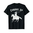 thumbnail image 1 of Cowboy Up Design for Rodeo Fans and Western Lover Gift Black T-Shirt Casual Cotton Tee, 1 of 5