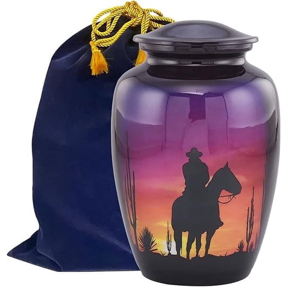 Cowboy Western Sunset Large Cremation Urns