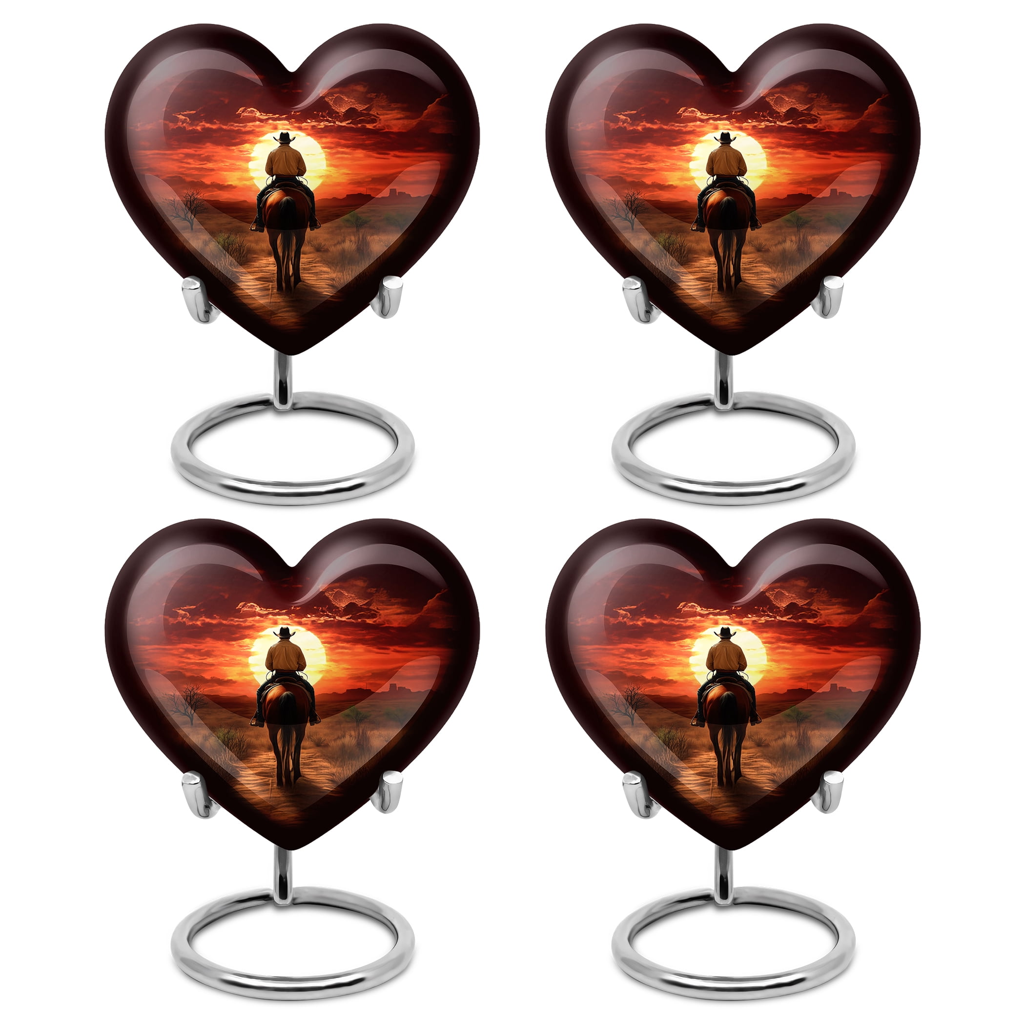 Cowboy Urn, Cremation Urns for Human Ashes, Small Keepsake Urn, Urns for Human Ashes Adult man, Small Urns Adult Male, Urns for Adult Ashes(Size - 3inch, 4 Pcs)