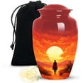 thumbnail image 1 of Cowboy Urn For Ashes Adult Male, Large Cremation Urns For Human Ashes, Burial Urn For Adult Human Ash, Funeral Decorative Urn For Ash, Size -10 Inch, 1 of 7