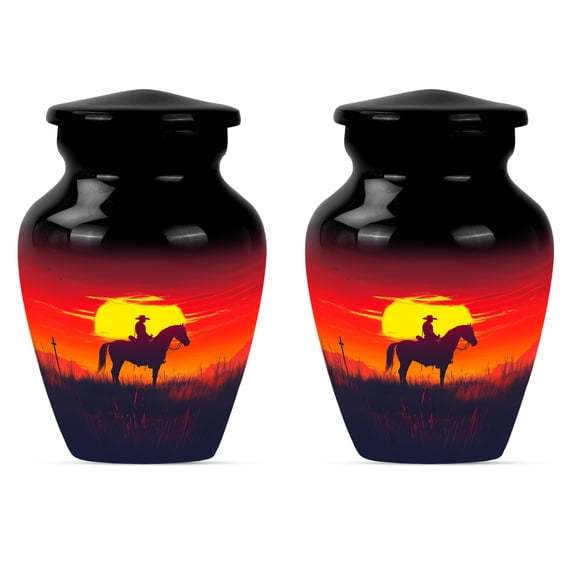 Cowboy Urn for Ashes for Women, Keepsake Urns for Human Ashes, Unique Urns for Ashes, Cremation Urn for Human Ashes Adult Man (Size - 3inch, 2 Pcs)