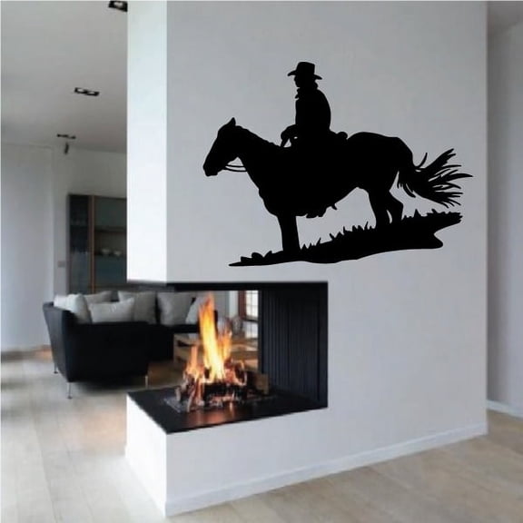 Cowboy Wall Decal - Vinyl Decal - Car Decal - 137 - 36 Inches