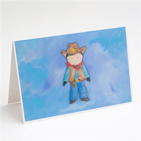Cowboy Watercolor Greeting Cards & Envelopes - Pack of 8