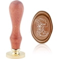 thumbnail image 1 of Cowboy Wax Seal Stamp Hat Vintage Sealing Wax Stamps Boot Oval Removable Brass Head Sealing Stamp with Wooden Handle for Wedding Invitations Valentine's Day Gift Wrap, 1 of 9