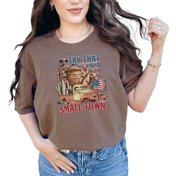 Cowboy Western Graphic T-Shirt, Vintage Farm Truck Tee, Rustic Town Apparel, Country Music Lover Shirt, Patriotic USA T-Shirt, Espresso Comfort Colors T-Shirt, 2XL