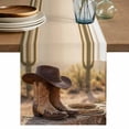 thumbnail image 1 of Cowboy Western Table Runner, Cowboy Hats Boots Desert Cacti Vintage Washable Cotton Linen Table Runners 72 Inches Long, Dresser Scarf Runner for Dining/Coffee/Kitchen/TV Stands/Cabinets 13''x72'', 1 of 9
