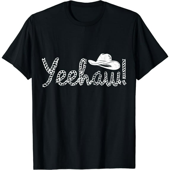 Cowboy Yeehaw Shirt Western Country Vintage Cowboy Hat T-Shirt Black X-Large