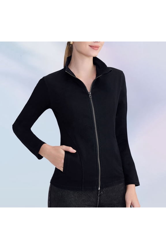 Cowboy Zipper Yoga Jacket For Women High Neck And Tight Fitting Double Pocket Sports Outerwear Fitness Top