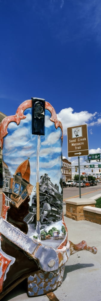 Cowboy boot sculpture in downtown Cheyenne Wyoming USA Canvas Art - Panoramic Images (12 x 36)