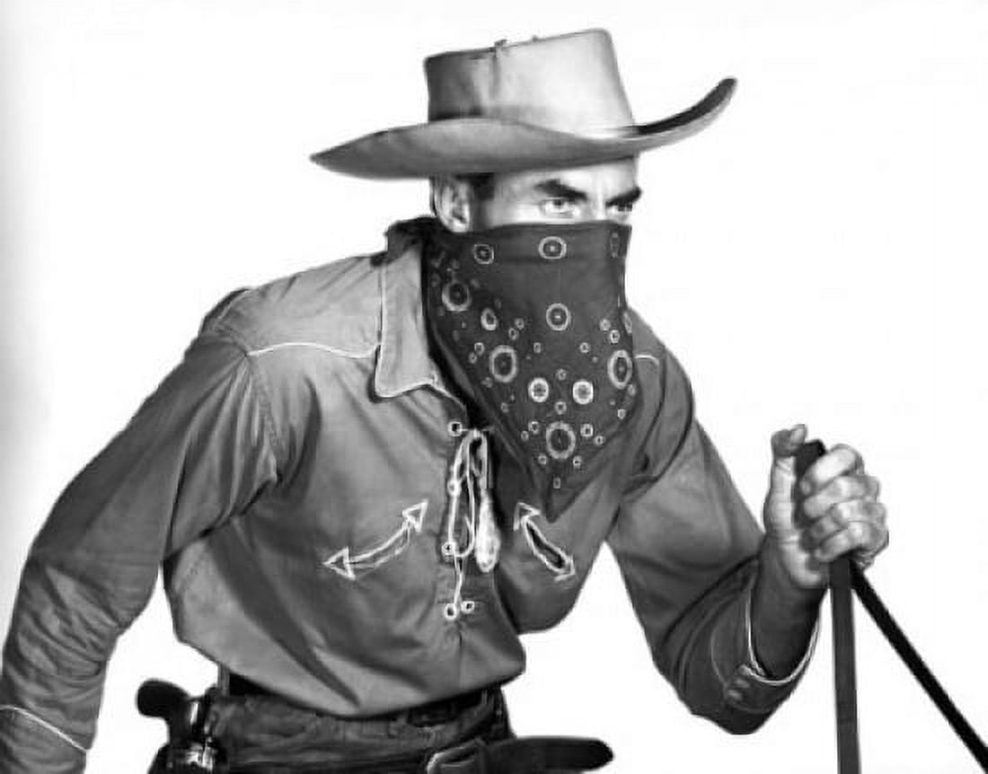 Cowboy covering his face with a bandana Canvas Art - (18 x 24)
