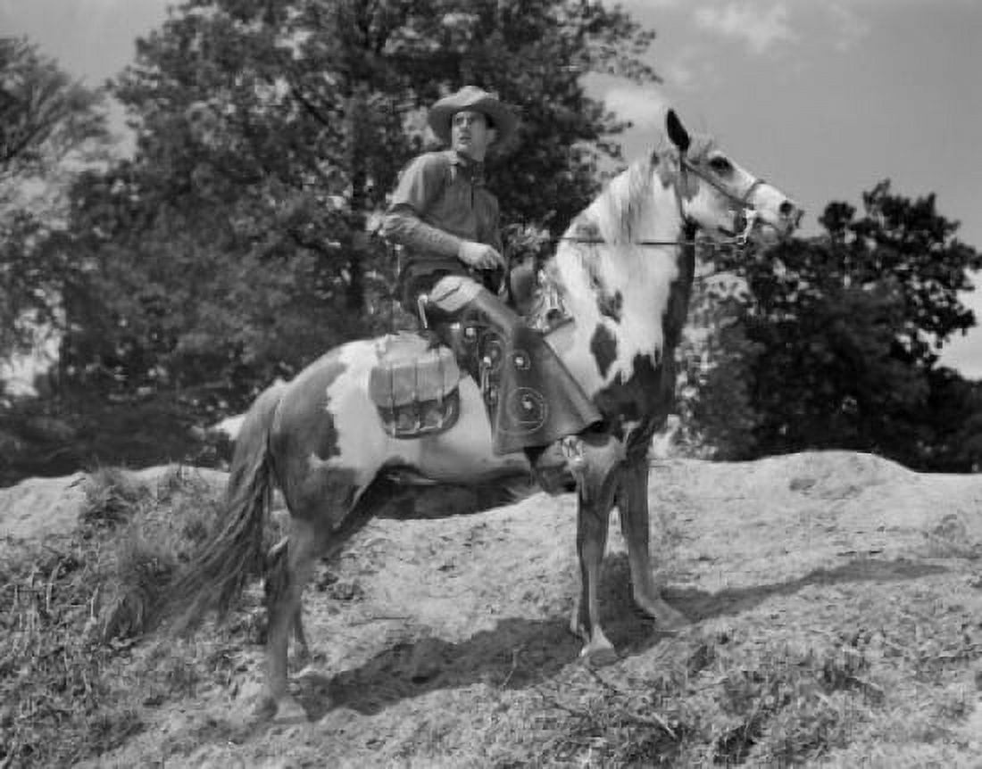 Cowboy horseback riding Canvas Art - (18 x 24)