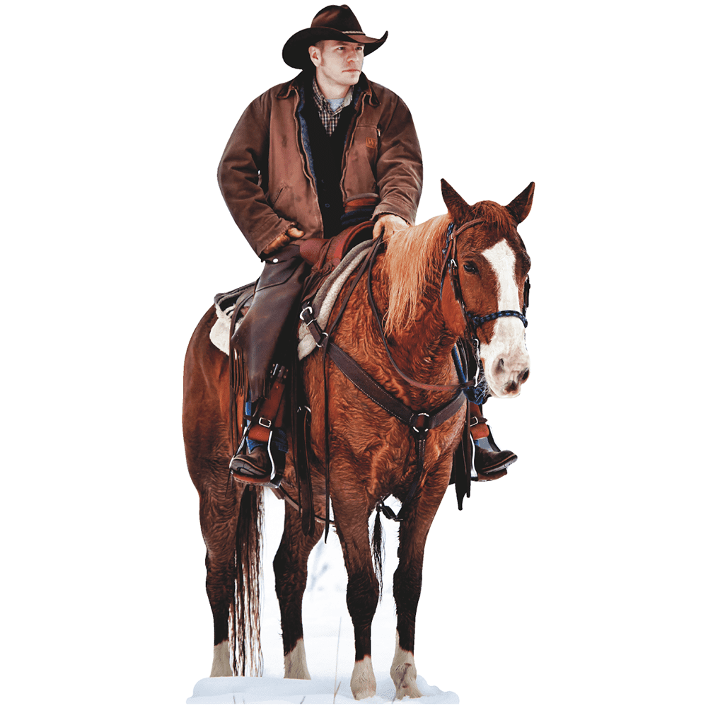 Life-Size Cowboy on Horse Western Cardboard Cutout Standee