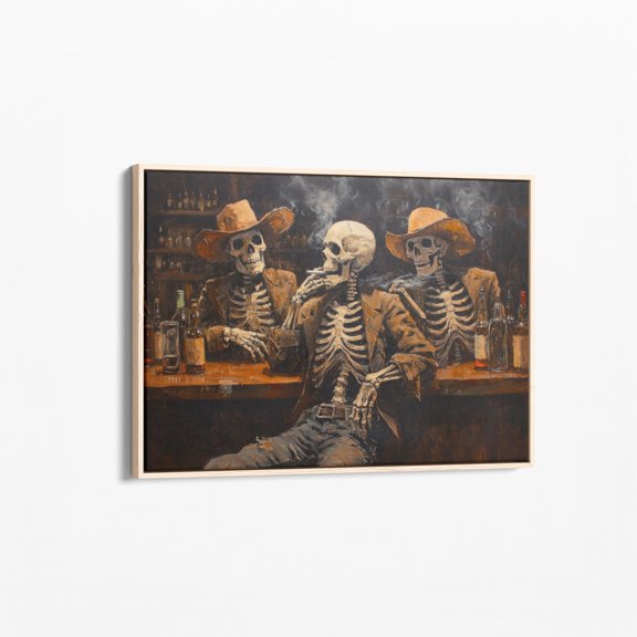 Cowboy s Saloon Print Western Bar Scene Spooky Rustic Wall Decor Vintage Cowboy Wall Decor
