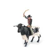 Cowboy with Bull Figurine Bull Rider Mini Set Texas Longhorn Cow Model Farm Animal Cattle Decoration Bullfighter Collectible