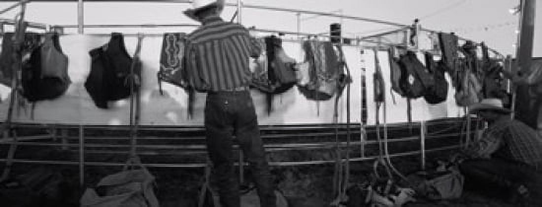 Cowboy with tacks at rodeo Pecos Texas USA Canvas Art - Panoramic Images (15 x 6)