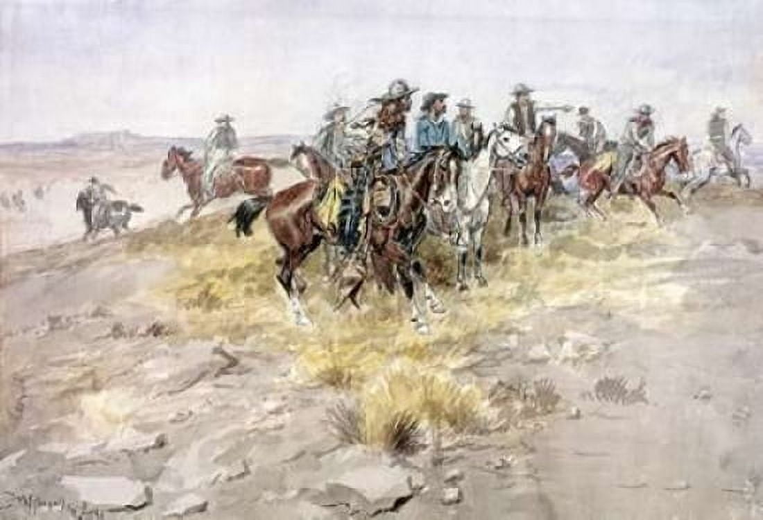Cowboys Canvas Art - Charles M Russell (20 x 28)