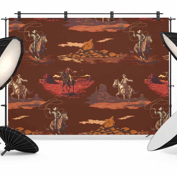 Cowboys Horses Photography Backdrop 7x5FT, Desert Ethnic Winds Dark Brown Background Photo Backdrops, Background for Photography Studio Photo Studio Background, Back Drop for Photoshoot