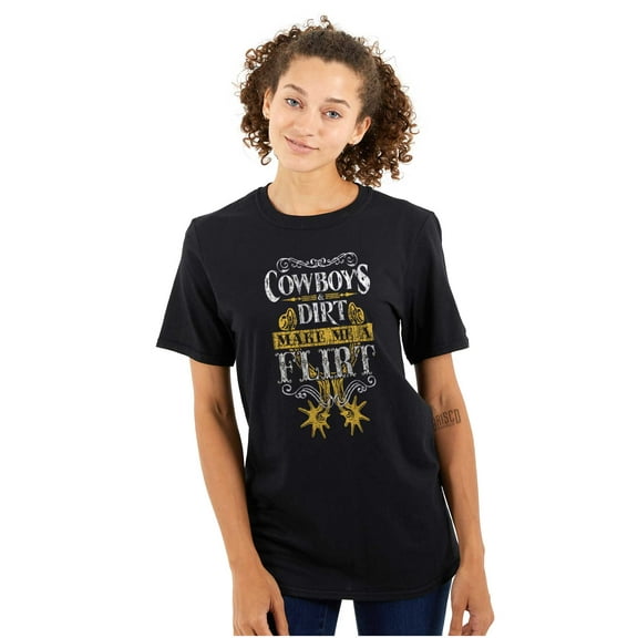 Cowboys Make Me Flirt Funny Cowgirl Women's Plus Size Graphic Tee Brisco Brands 2X
