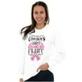 thumbnail image 1 of Cowboys Make Me Flirt Funny Cowgirl Women Plus Size Long Sleeve Graphic Tee Brisco Brands 2X, 1 of 5