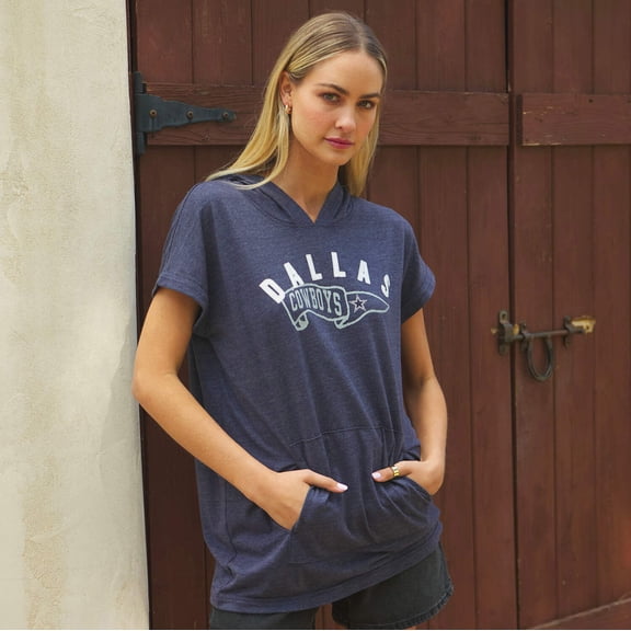 Cowboys Oversized Hooded Vest - Navy