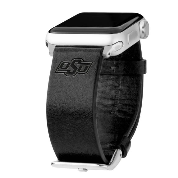 Cowboys Premium Leather Unisex Watch Band for Apple Watch - 42/44/45/49mm(46mm Series 10) Long Black by Affinity Bands
