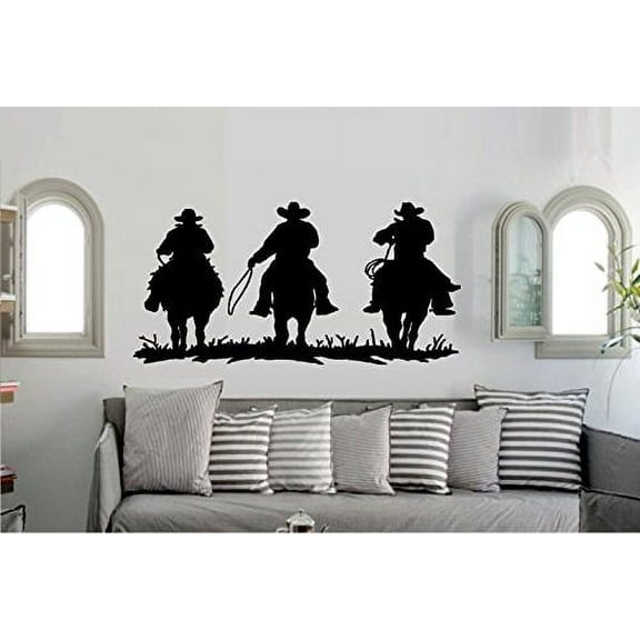 Cowboys Riding #4 LRG ~ WALL DECAL 22" X 40"